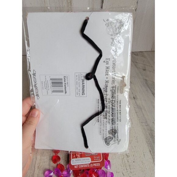 Valentine's glitter pink heart mask masquerade heart necklace props decor - Picture 7 of 8